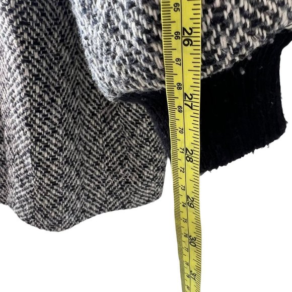 Vintage 80s Black Grey Wool Knit Blend Oversized Jacket 2XL - Picture 7 of 9